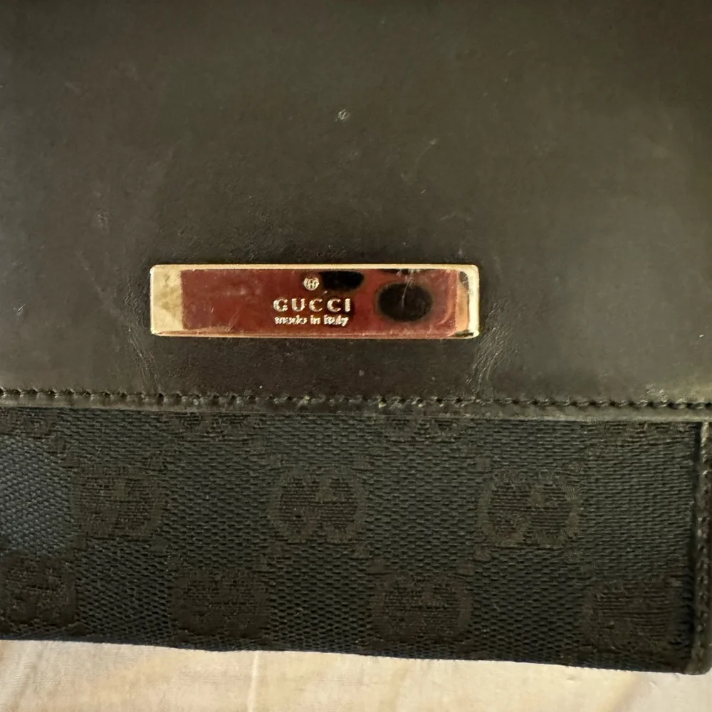 Authentic Gucci GG logo canvas Black leather Wallet - Picture 12 of 15